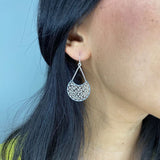 Fusion Medium Silver Filigree Earrings by Olmox Fine Filigree Jewelry