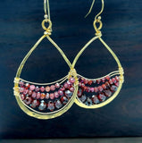 Garnet Gold Drop Earrings by Vanessa Savlen