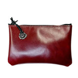 Garnet Leather Zipper Pouch by Oberon Design