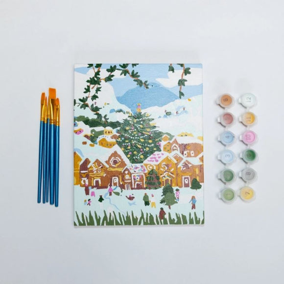 Gingerbread Village by Hebe Studio, A Mini Paint By Number Kit