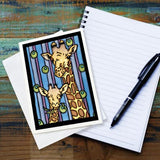 Giraffes Greeting Card by Sarah Angst