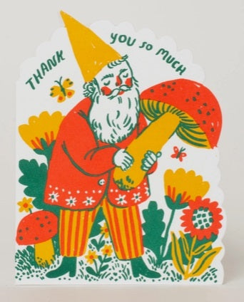 Thank You Gnome Greeting Card by Egg Press Manufacturing