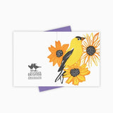 Flower Garden Goldfinch Card by Burdock & Bramble