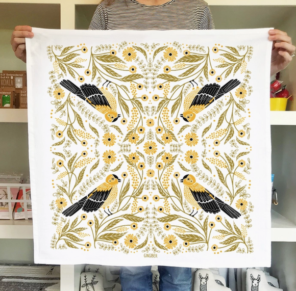 Goldfinch Tea Towel by Gingiber