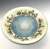 Goldfinches and Coneflowers Bowl by Jen Stein