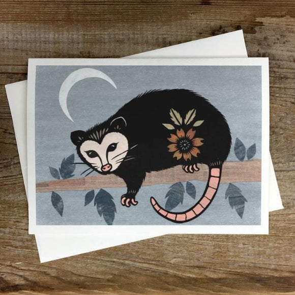 Goodnight Possum Greeting Card by Angie Pickman
