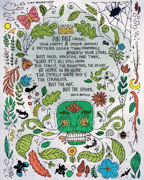 Green Man Poem Print by Cat Rocketship