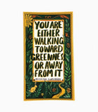 Walking Toward Greenness Sticker by Cat Rocketship