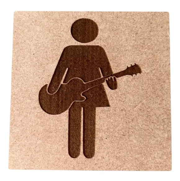 Guitar Girl Wooden Magnet by High Strung Studios