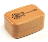 Guitar of Music Notes 3" Tall Wide Secret Box by Heartwood Creations
