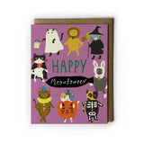 Happy Meowloween Halloween Greeting Card by Honeyberry Studios