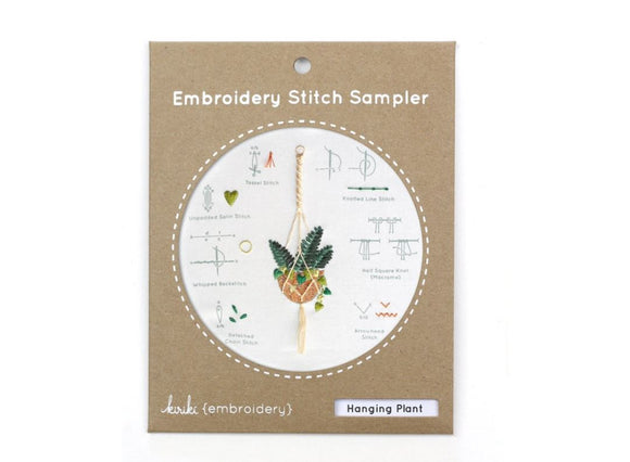 Hanging Plant Embroidery Stitch Sampler by Kiriki Press