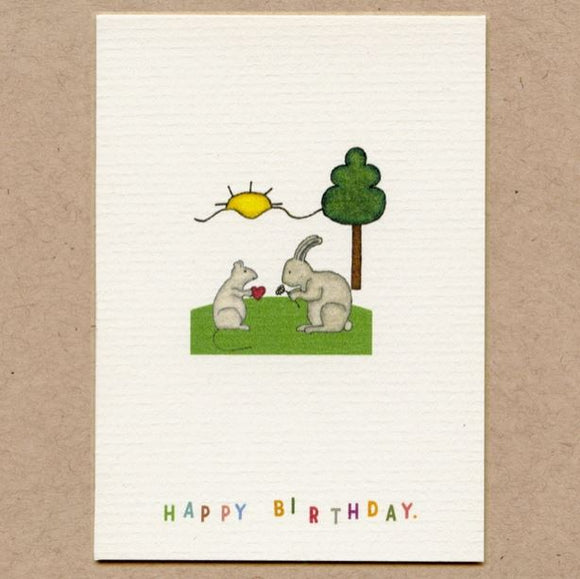 Mouse and Bunny Birthday Enclosure Card by Beth Mueller
