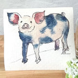 Happy Pig Swedish Dishcloth by Chavah's Garden