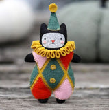 Harlequin Cat Felt Doll Kit by Kiriki Press