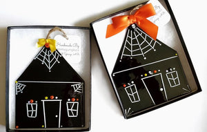 Glass Haunted House Ornament by TommyGunGlass