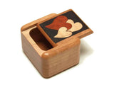 Heart Marquetry Dark 2” Tall Wide Secret Box by Heartwood Creations