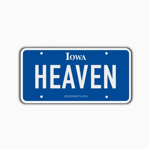 Iowa Heaven License Plate Magnet by Bozz Prints