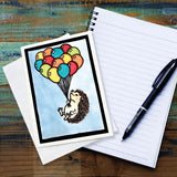 Up, Up, and Away Hedgehog Greeting Card by Sarah Angst