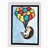 Up, Up, and Away Hedgehog Greeting Card by Sarah Angst