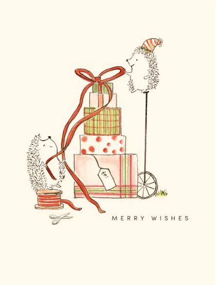 Hedgehog Gifts Holiday Greeting Card by Sweet Julie Marie