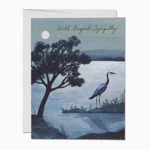 Blue Heron Sympathy Greeting Card from Red Cap Cards