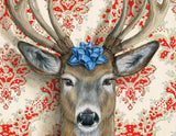 Holiday Deer Blank Greeting Card by Emily Uchytil