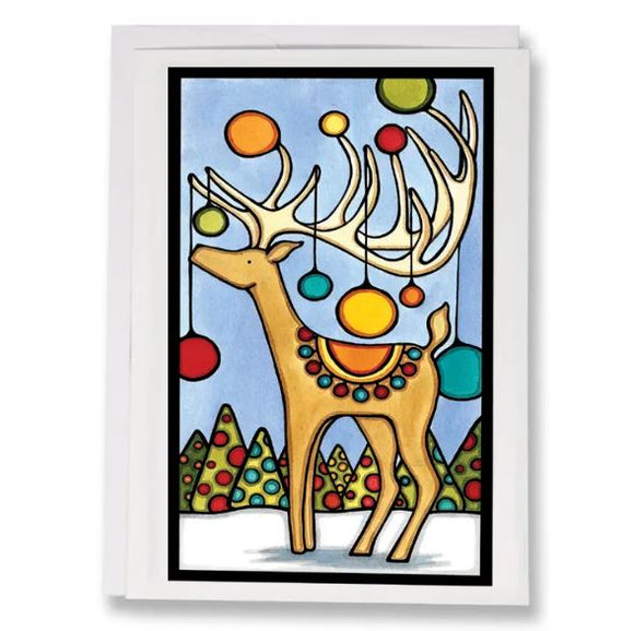 Holiday Deer Greeting Card by Sarah Angst