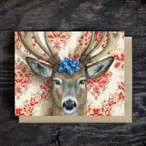 Holiday Deer Blank Greeting Card by Emily Uchytil