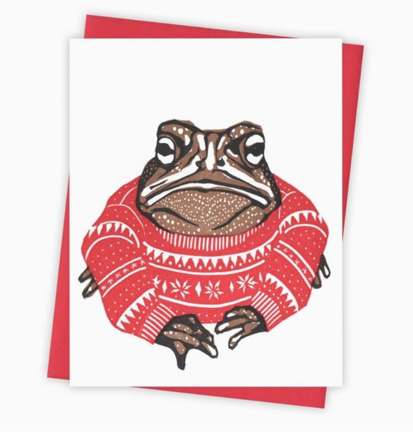 Holiday Knit Toad Card by Burdock & Bramble