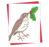 Deck the Halls Thrush Card by Burdock & Bramble