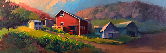 Homestead in Red by Sri Rao