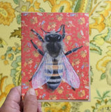 Honeybee (Closed Wings) Blank Greeting Card by Emily Uchytil