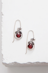 Horseshoe Earrings - Red Garnet by Zuzko Jewelry