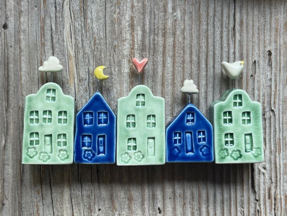 Tiny Floral House With Moon by Tasha McKelvey