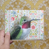 Ruby-Throated Hummingbird Blank Greeting Card by Emily Uchytil