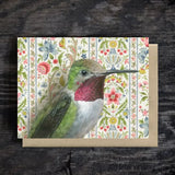 Ruby-Throated Hummingbird Blank Greeting Card by Emily Uchytil
