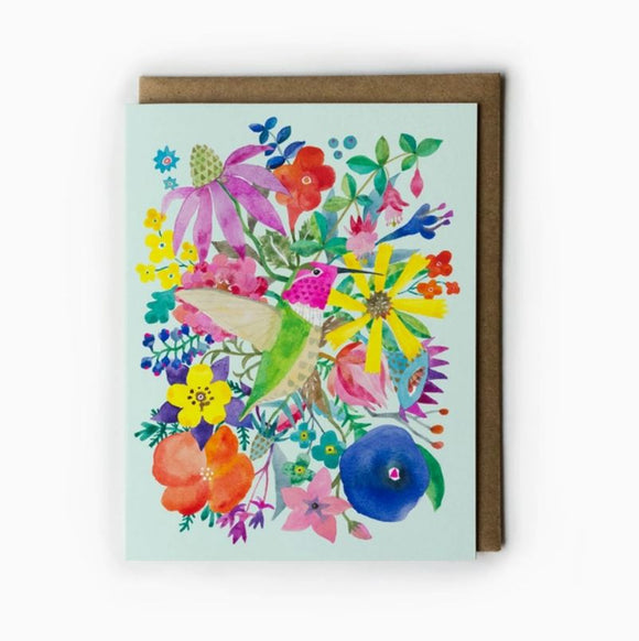 Hummingbird Greeting Card by Honeyberry Studios