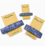 Blue Hydrangea Leather Hair Barrette by Platypus Max