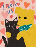 I Love Us Greeting Card by Honeyberry Studios