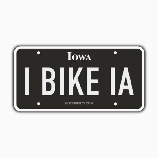 I BIKE IA License Plate Magnet by Bozz Prints