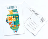 Illinois Quilt Design Postcard by Bottlebrush Graphics