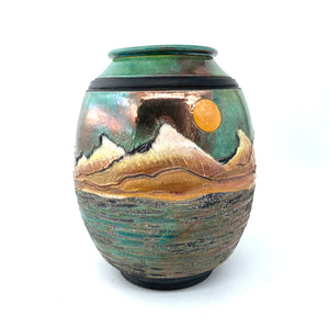 Raku 8" Mountain Vase by Chad Jerzak