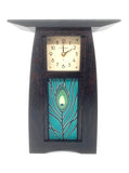 Arts and Crafts Tile Clock - Oak/Slate by Schlabaugh & Sons