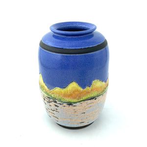 Raku 6.75" Mountain Vase by Chad Jerzak