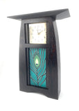 Arts and Crafts Tile Clock - Oak/Slate by Schlabaugh & Sons