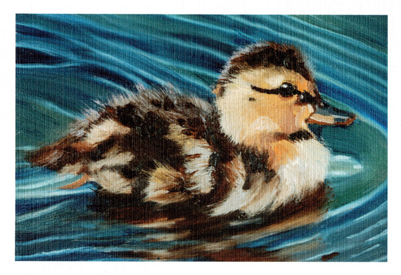 Duckling Greeting Card by Liz Quebe