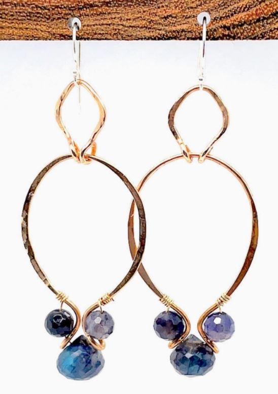 Iolite and Labradorite Earrings by Vanessa Savlen