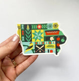 Iowa Quilt Pattern Sticker by Bottlebrush Graphics