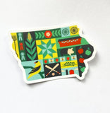 Iowa Quilt Pattern Sticker by Bottlebrush Graphics